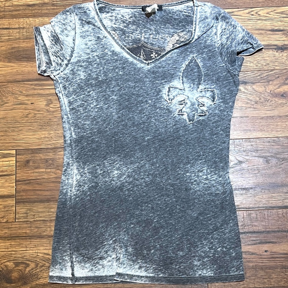 Cotty On fleur De Lis Blinged Tshirt Size Medium